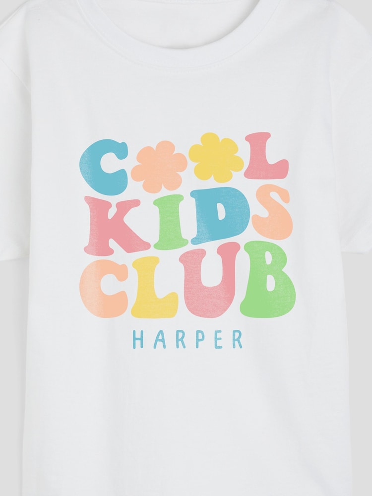 Personalised Cool Kids Club White 100% Cotton T-Shirt by Stitch Style - Image 3 of 3