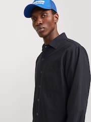 JACK & JONES Black Button Down Over Shirt - Image 1 of 7