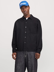 JACK & JONES Black Button Down Over Shirt - Image 2 of 7