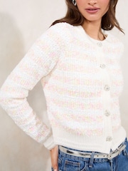 Lipsy Textured Stripe Knit Cardigan - Image 1 of 4