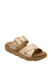 Lotus Gold Open Toe Mule Sandals - Image 1 of 4