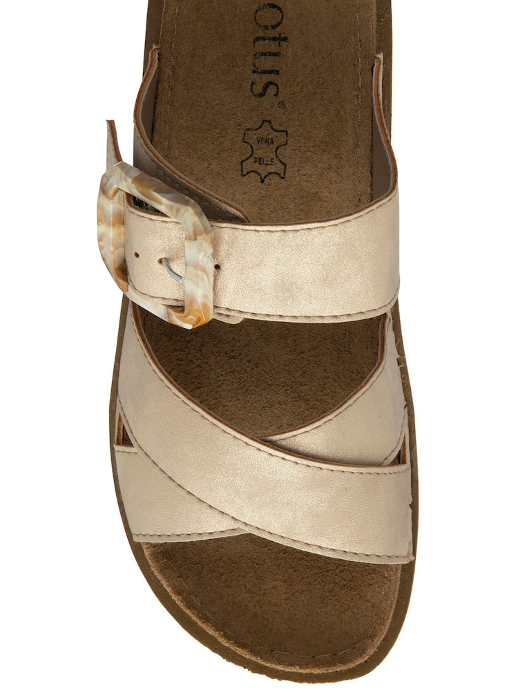 Lotus Gold Open Toe Mule Sandals - Image 4 of 4