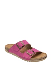 Lotus Pink Open Toe Mule Sandals - Image 1 of 4