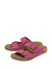 Lotus Pink Open Toe Mule Sandals - Image 2 of 4