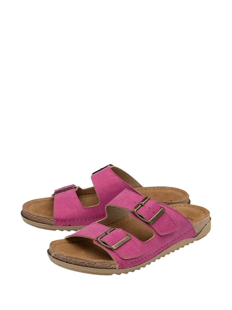 Lotus Pink Open Toe Mule Sandals - Image 2 of 4