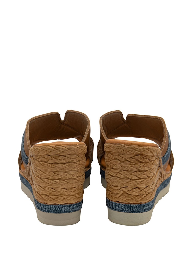 Lotus Brown Wedge Mule Sandals - Image 3 of 4