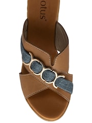 Lotus Brown Wedge Mule Sandals - Image 4 of 4