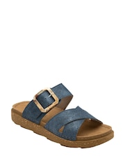 Lotus Blue Open Toe Mule Sandals - Image 1 of 4