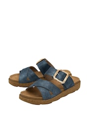 Lotus Blue Open Toe Mule Sandals - Image 2 of 4