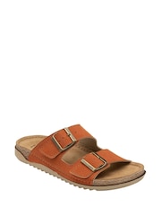 Lotus Orange Open Toe Mule Sandals - Image 1 of 4