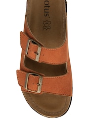 Lotus Orange Open Toe Mule Sandals - Image 4 of 4