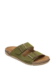 Lotus Green Open Toe Mule Sandals - Image 1 of 4