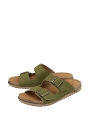Lotus Green Open Toe Mule Sandals - Image 2 of 4
