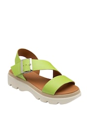 Lotus Green Leather Strappy Sandals - Image 1 of 4
