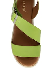 Lotus Green Leather Strappy Sandals - Image 4 of 4