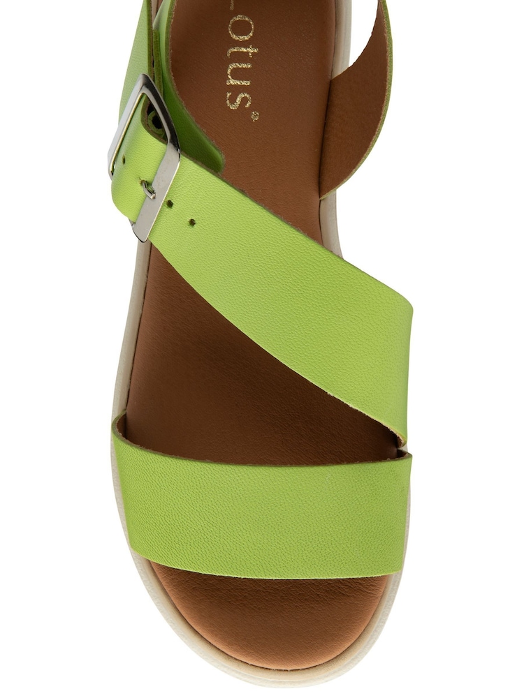 Lotus Green Leather Strappy Sandals - Image 4 of 4