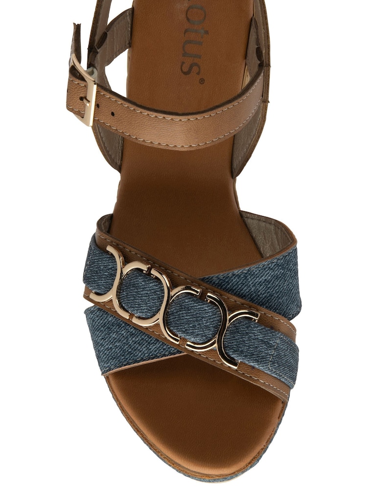 Lotus Brown Open Toe Wedge Sandals - Image 4 of 4 Lotus Brown Open Toe Wedge Sandals - Image 4 of 4