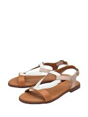 Lotus Nude Leather Flat Sandals - Image 2 of 4