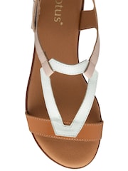 Lotus Nude Leather Flat Sandals - Image 4 of 4