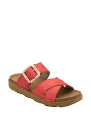Lotus Red Open Toe Mule Sandals - Image 1 of 4