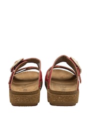 Lotus Red Open Toe Mule Sandals - Image 3 of 4