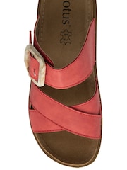 Lotus Red Open Toe Mule Sandals - Image 4 of 4
