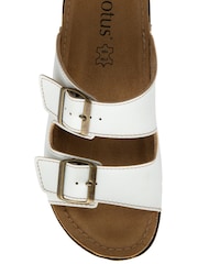 Lotus White Open Toe Mule Sandals - Image 4 of 4
