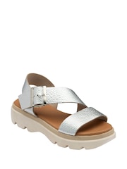 Lotus Silver Leather Strappy Sandals - Image 1 of 4
