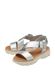 Lotus Silver Leather Strappy Sandals - Image 2 of 4