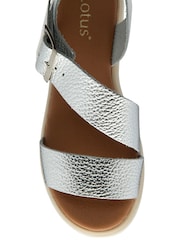 Lotus Silver Leather Strappy Sandals - Image 4 of 4