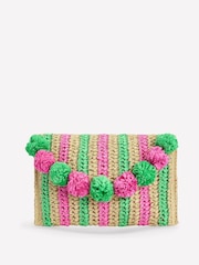 Boden Pompom Clutch aus Raffia - Bild 1 von 5