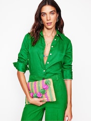 Boden Pompom Clutch aus Raffia - Bild 5 von 5