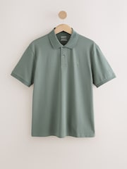 Green Sage Regular Fit Short Sleeve Pique Polo Shirt - Image 5 of 7