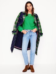 Boden Green Lena Stitch Detail 100% Cotton Jumper - Image 3 of 5