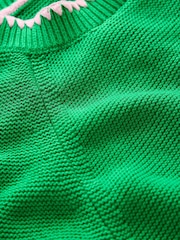 Boden Green Lena Stitch Detail 100% Cotton Jumper - Image 5 of 5