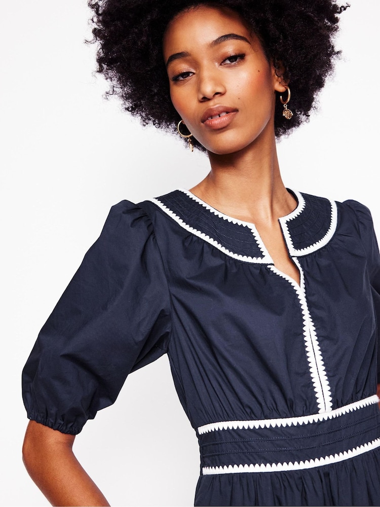Buy Boden Blue Rhea Embroidered Midi 100% Cotton Dress from the Next UK  online shop