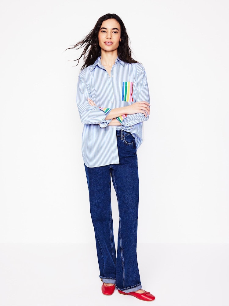 Boden Blue Sadie Relaxed 100% Cotton Shirt - Image 2 of 6