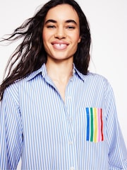 Boden Blue Sadie Relaxed 100% Cotton Shirt - Image 3 of 6