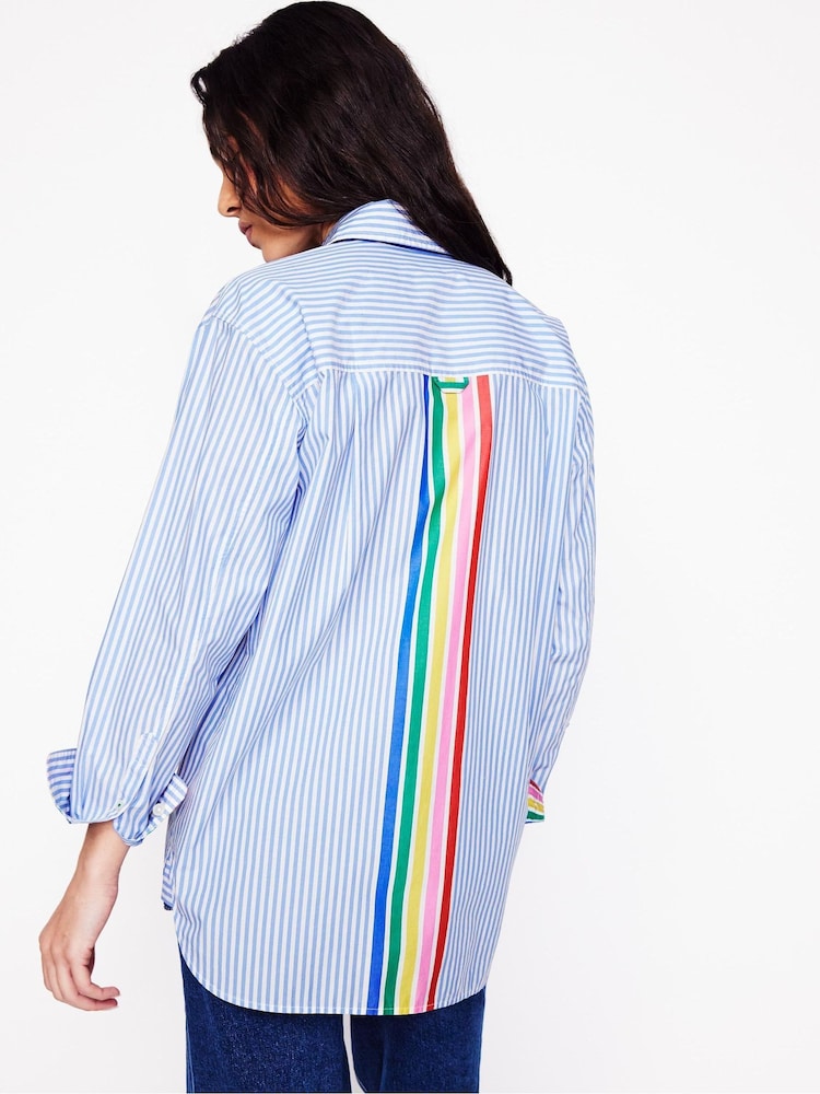 Boden Blue Sadie Relaxed 100% Cotton Shirt - Image 4 of 6
