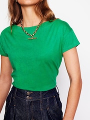 Verde - Camiseta Boden Supersoft com gola canoa - Imagem 4 de 5