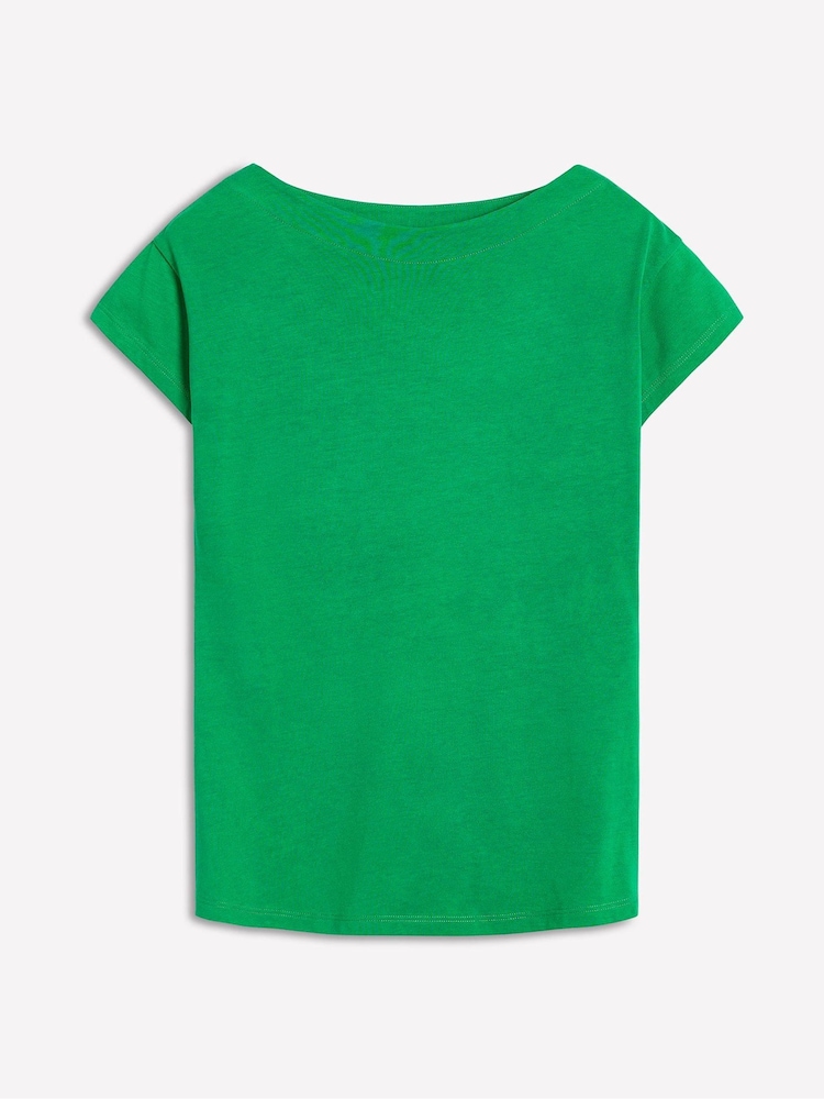 Boden Green Supersoft Boat Neck T-Shirt - Image 5 of 5 Boden Green Supersoft Boat Neck T-Shirt - Image 5 of 5