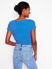 Boden Sky Blue Supersoft Boat Neck T-Shirt - Image 3 of 5