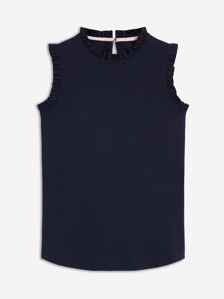 Blau - Boden Superweiches Trägertop mit Rüschendetail - Bild 4 von 4 Blau - Boden Superweiches Trägertop mit Rüschendetail - Bild 4 von 4