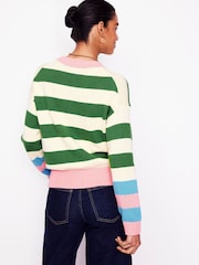 Boden Green Lucinda 100% Cotton Striped Jumper - Image 3 of 6