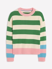 Boden Green Lucinda 100% Cotton Striped Jumper - Image 5 of 6