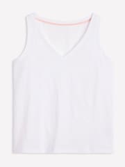 Boden White Regular V-Neck Slub 100% Cotton Vest - Image 5 of 5