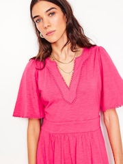Boden Pink Maddie Trim Jersey Dress - Image 3 of 7