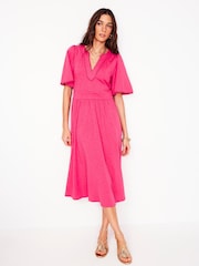 Boden Pink Maddie Trim Jersey Dress - Image 5 of 7