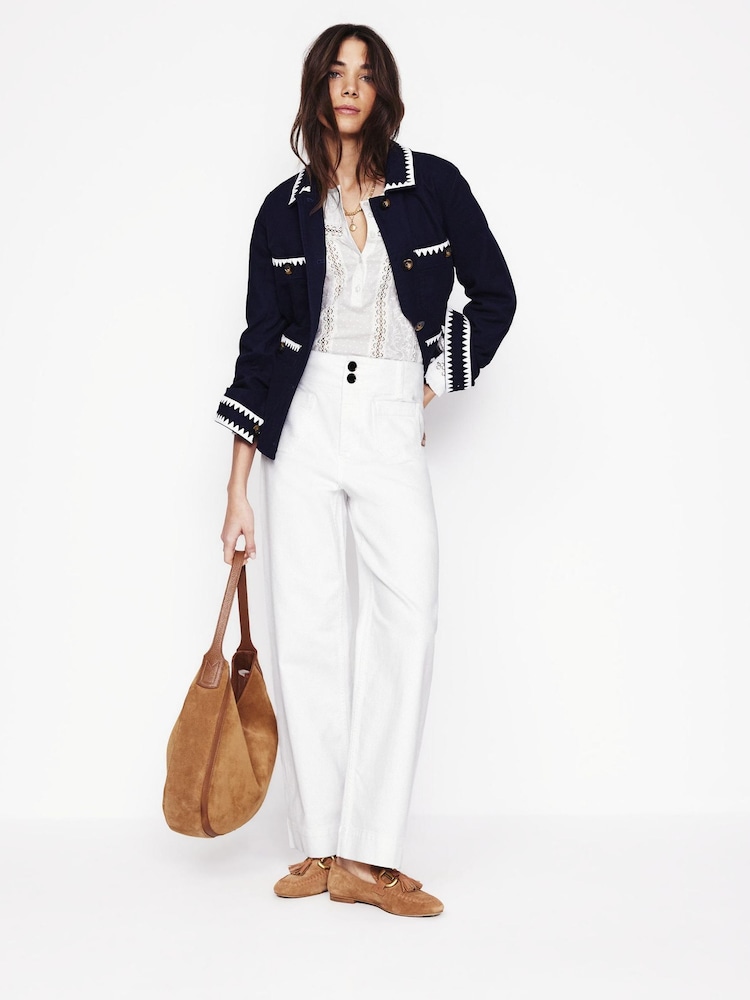 Boden White Primrose Patch Pocket Trousers - Image 1 of 6