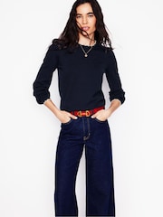 Boden Blue Pru Scallop Trim Jumper - Image 1 of 6